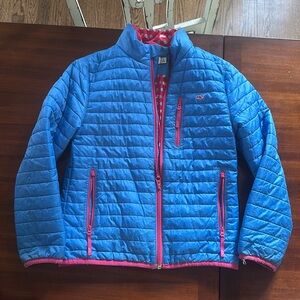 Vineyard Vines Blue and Pink Kids Puffer Jacket